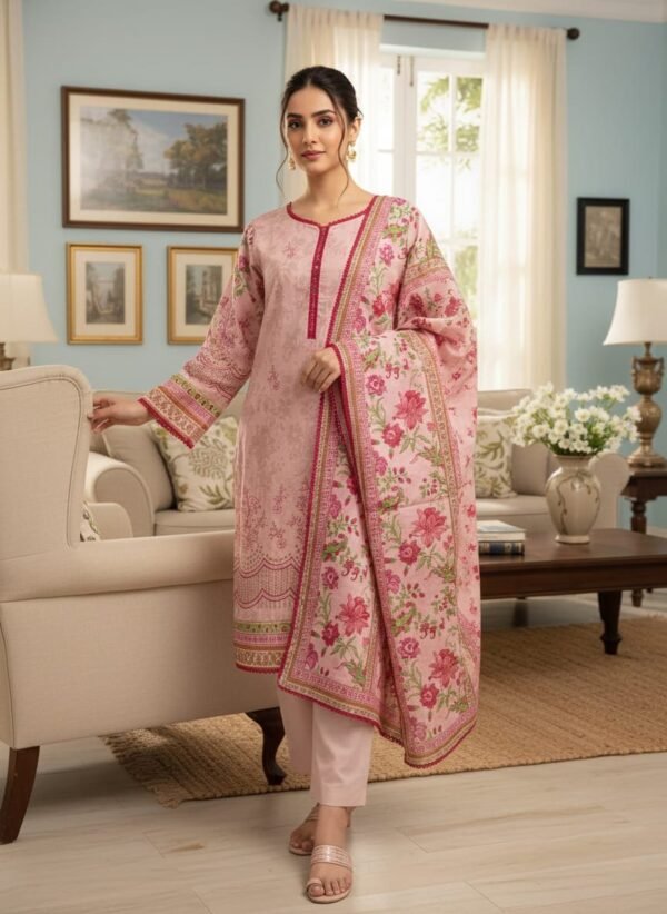 Lawn Emb. 3PC Stitched