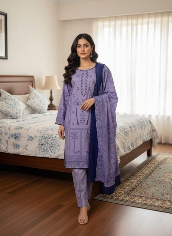 Lawn Emb. 3PC Stitched