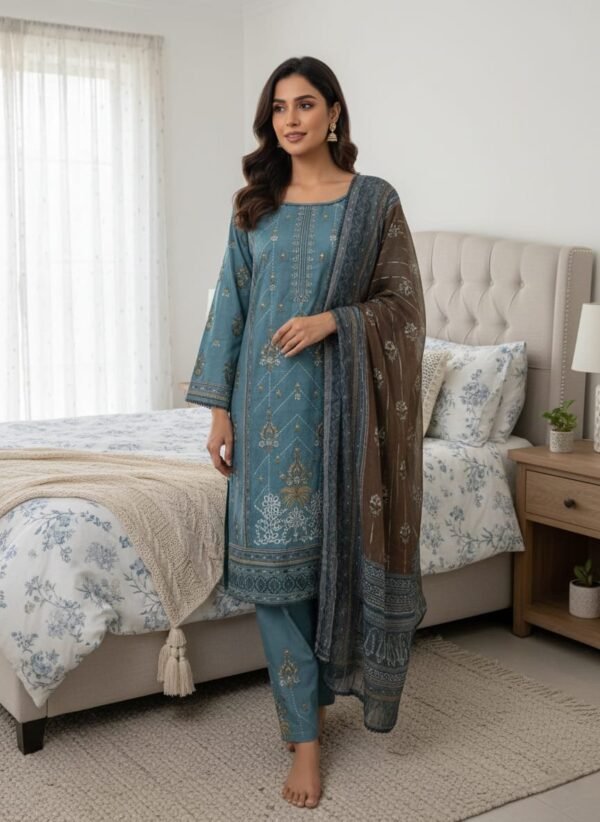 Lawn Emb. 3PC Stitched