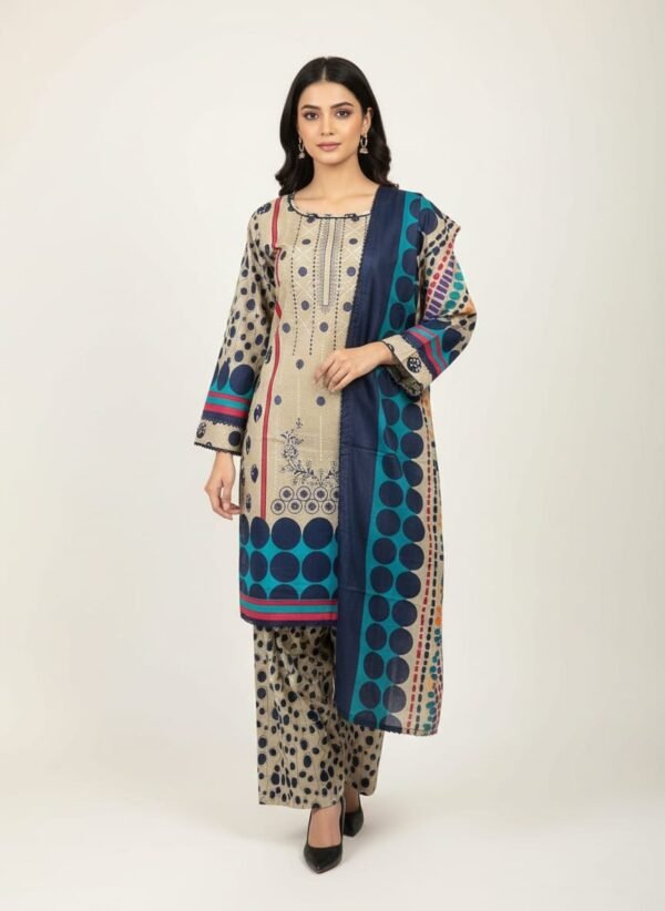 Lawn Emb. 3PC Stitched