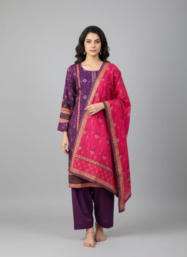 Lawn Emb. 3PC Stitched