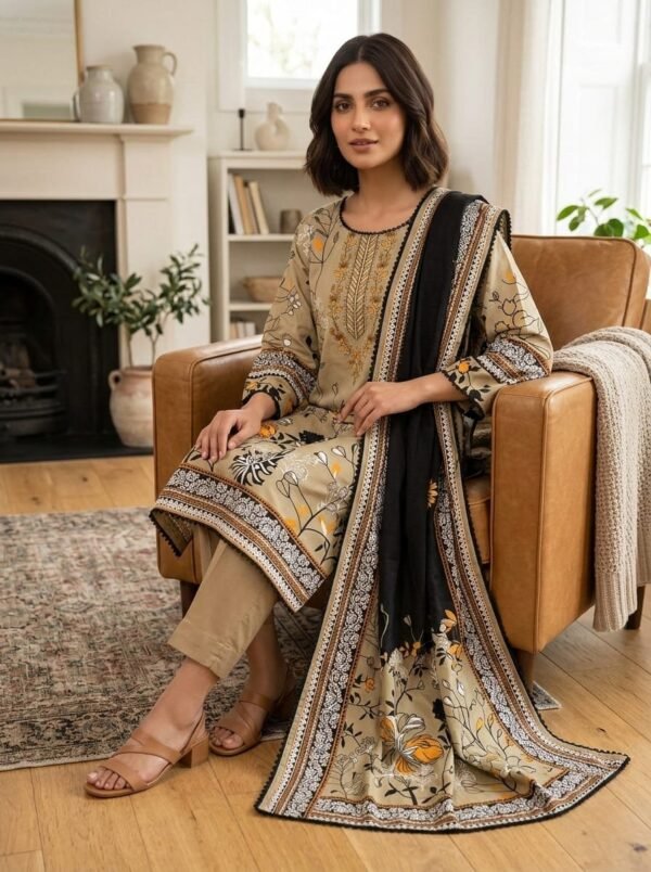 Lawn Emb. 3PC Stitched