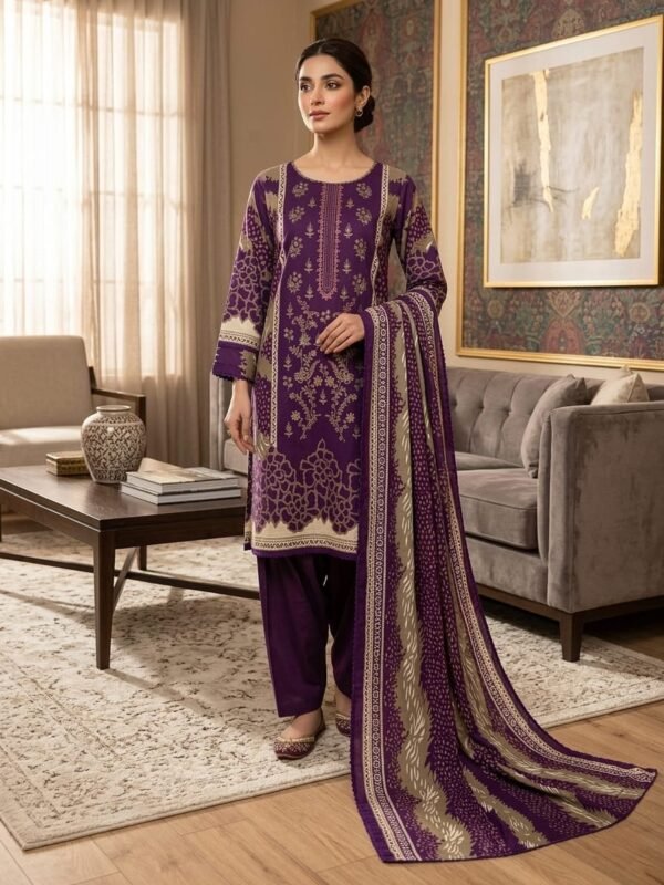 Lawn Emb. 3PC Stitched