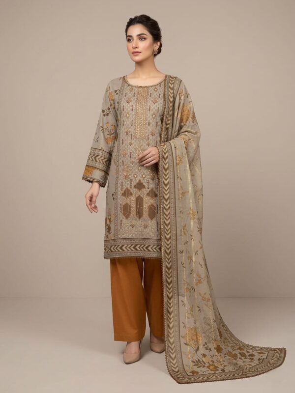 Lawn Emb. 3PC Stitched
