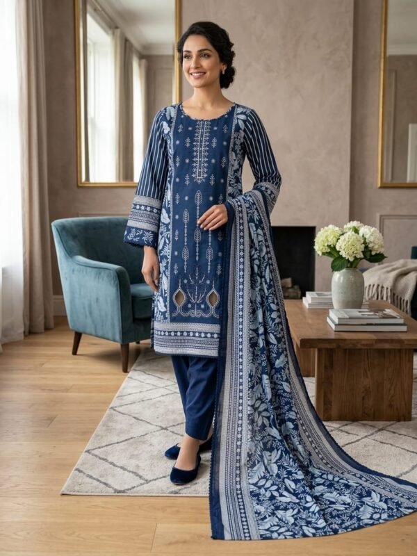 Lawn Emb. 3PC Stitched