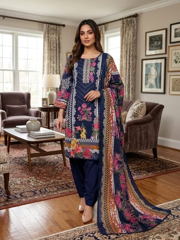 Lawn Emb. 3PC Stitched