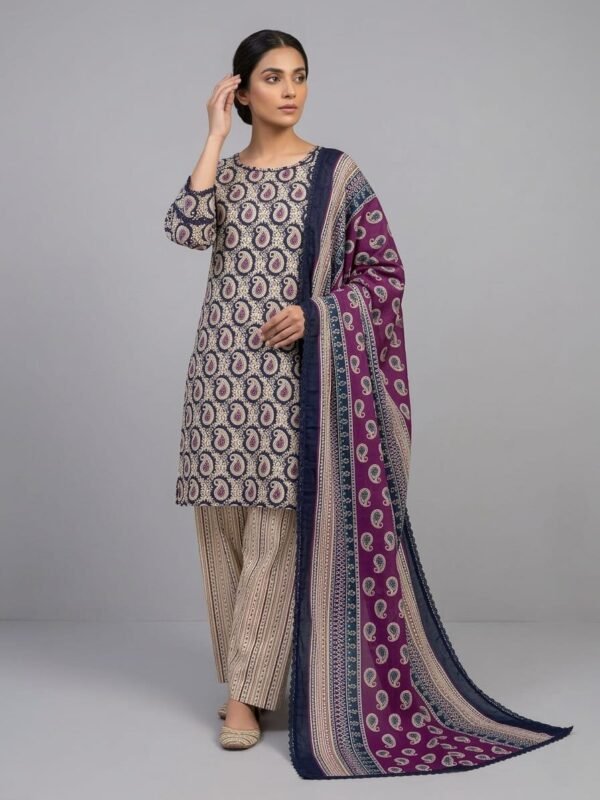 Lawn Emb. 3PC Stitched