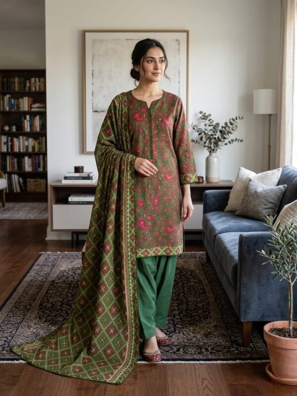 Lawn 3PC Stitched