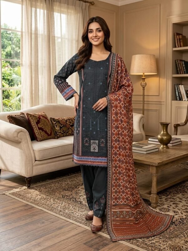 Lawn Emb. 3PC Stitched