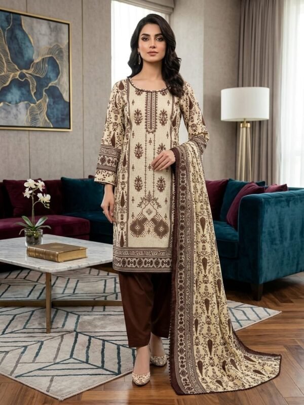 Lawn Emb. 3PC Stitched