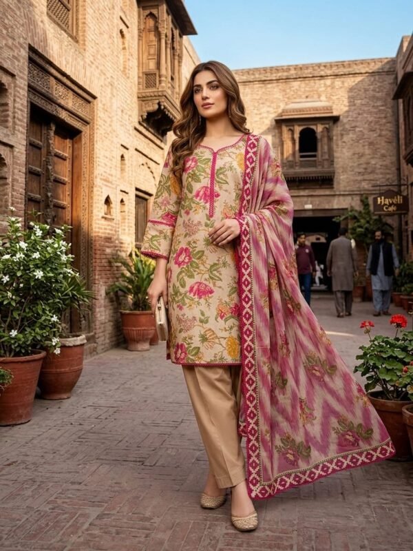 Lawn 3PC Stitched